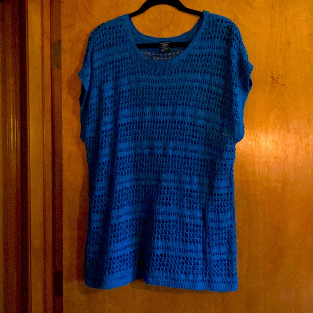 Blue, cap-sleeved, sweater. Faded Glory size 2X (18-20)